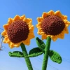 Winning the championship in one go: sunflower Popsicle making handicrafts, home decoration and arrangement, creative gifts, artworks, graduation gifts, knitted mini woolen bouquets, simulated cream puffs, little chanese-style birthday gifts, kindergarten graduation bouquets Specification image